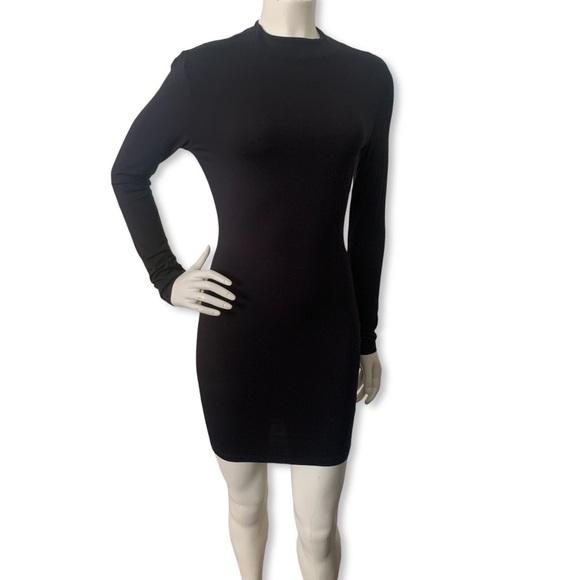 Dresses & Skirts - WOMENS HIGH NECK LONG SLEEVE BASIC BODYCON DRESS